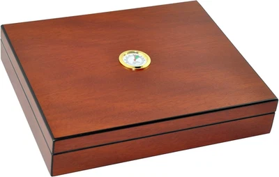 DUCIHBA Portable Desktop Humidor Case Holds 20 Cigars, Seal Lid Closure, Spanis - Image 1 of 4