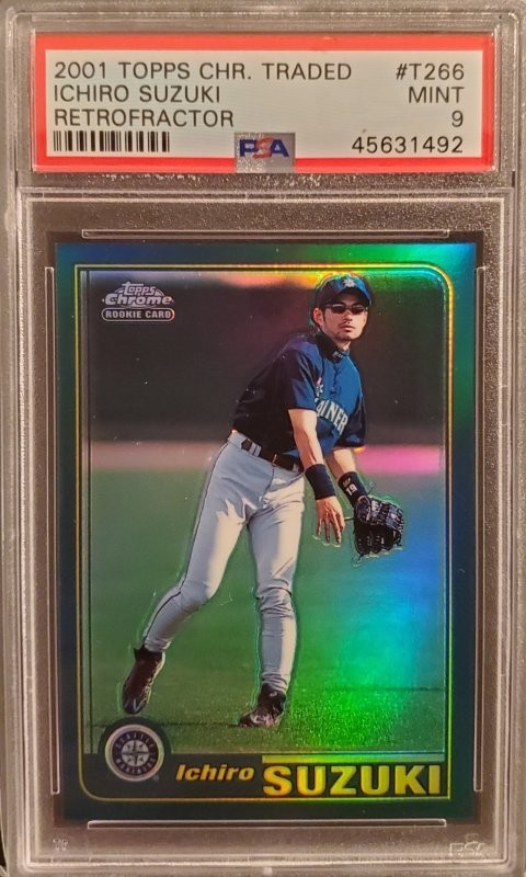 2001 Topps Chrome Traded ICHIRO SUZUKI Retrofractor Refractor PSA