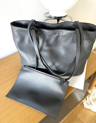 Tasche Le Tanneur Cabas Pochette Cuir Gris Bag Tasche Vintage