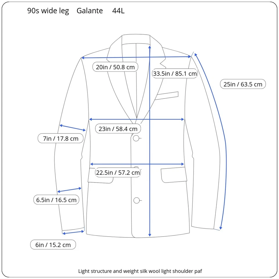 New Vtg 90s Wide Trouser Leg Suit 44L 32x29 Silk Wool Made In Italy - Image 2 of 4