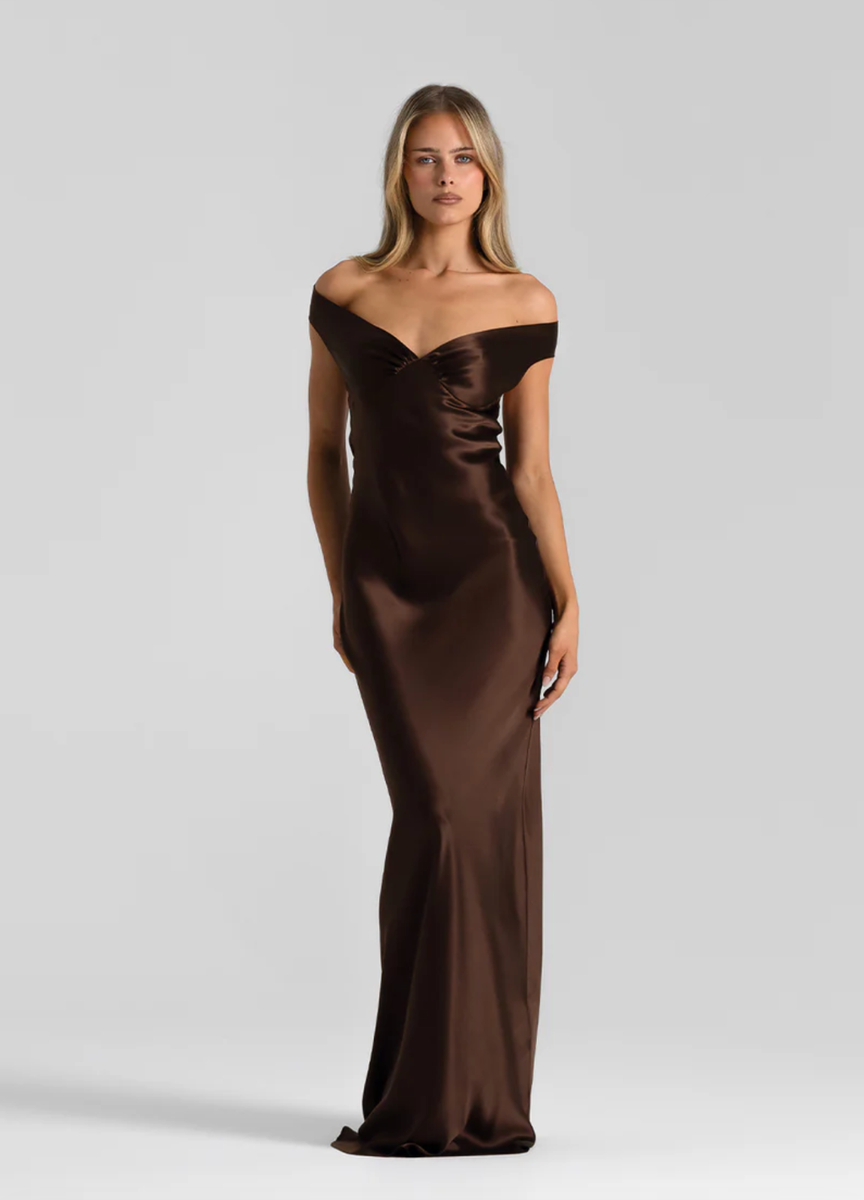 natalie rolt brown dress Natalie Rolt - Sloane Dress - Espresso