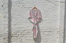100%Cotton Jaipur Block Print Long Kaftan Dress 100% TARRIF FREE✅0% CHARGE KF-80