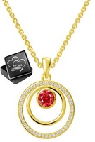 Kette Mit AnhäNger Rund Pink 925 Silber Gold Schmuck Geschenk FüR Ehefrau Damen