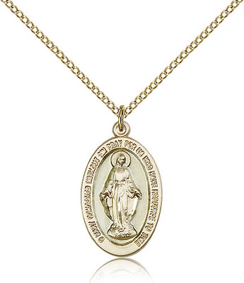 Our Lady of Miraculous Medal Pendant For Women - Gold Filled Necklace ...