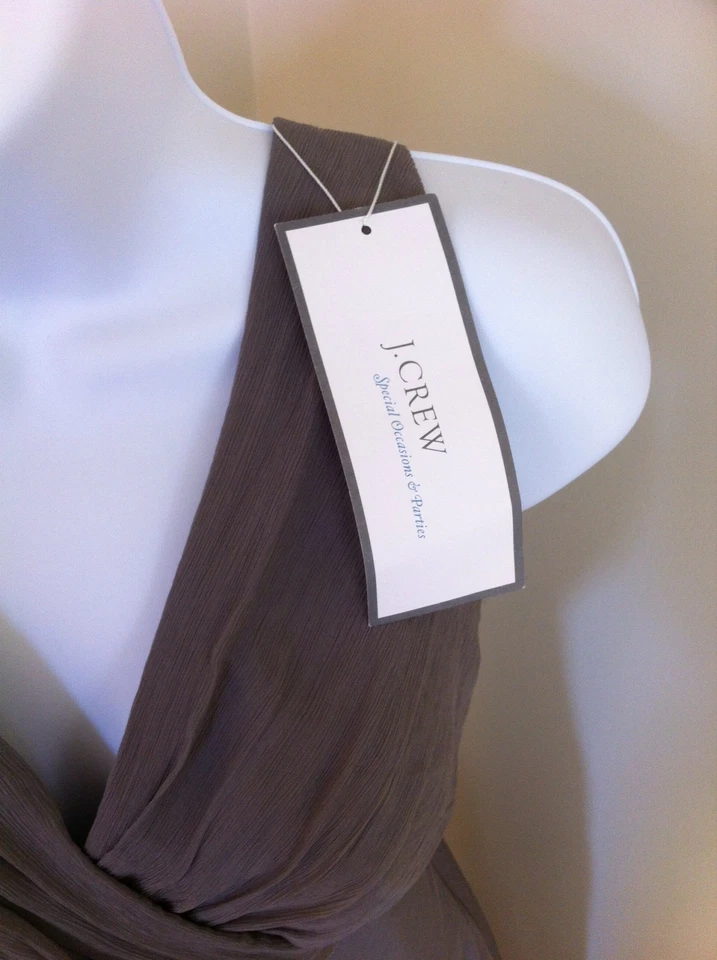 J экипажа Evie шелк шифоновое платье графит серый размер 0 маленький коктейльное без рукавов - Изображение 4 из 4