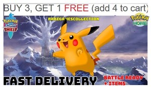 Pokemon Sword and Shield Shiny GMax Pikachu HA with Surf FAST DELIVERY | eBay