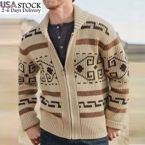 Herren Pullover Big Lebowski Cardigan Strick Jeffery Reißverschluss Erwachsene Neu Film Kostüm - Bild 2 von 9