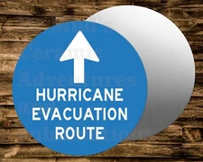 Round Metal Sign HURRICANE EVACUATION ROUTE Wreaths Crafts & miniatures Projects