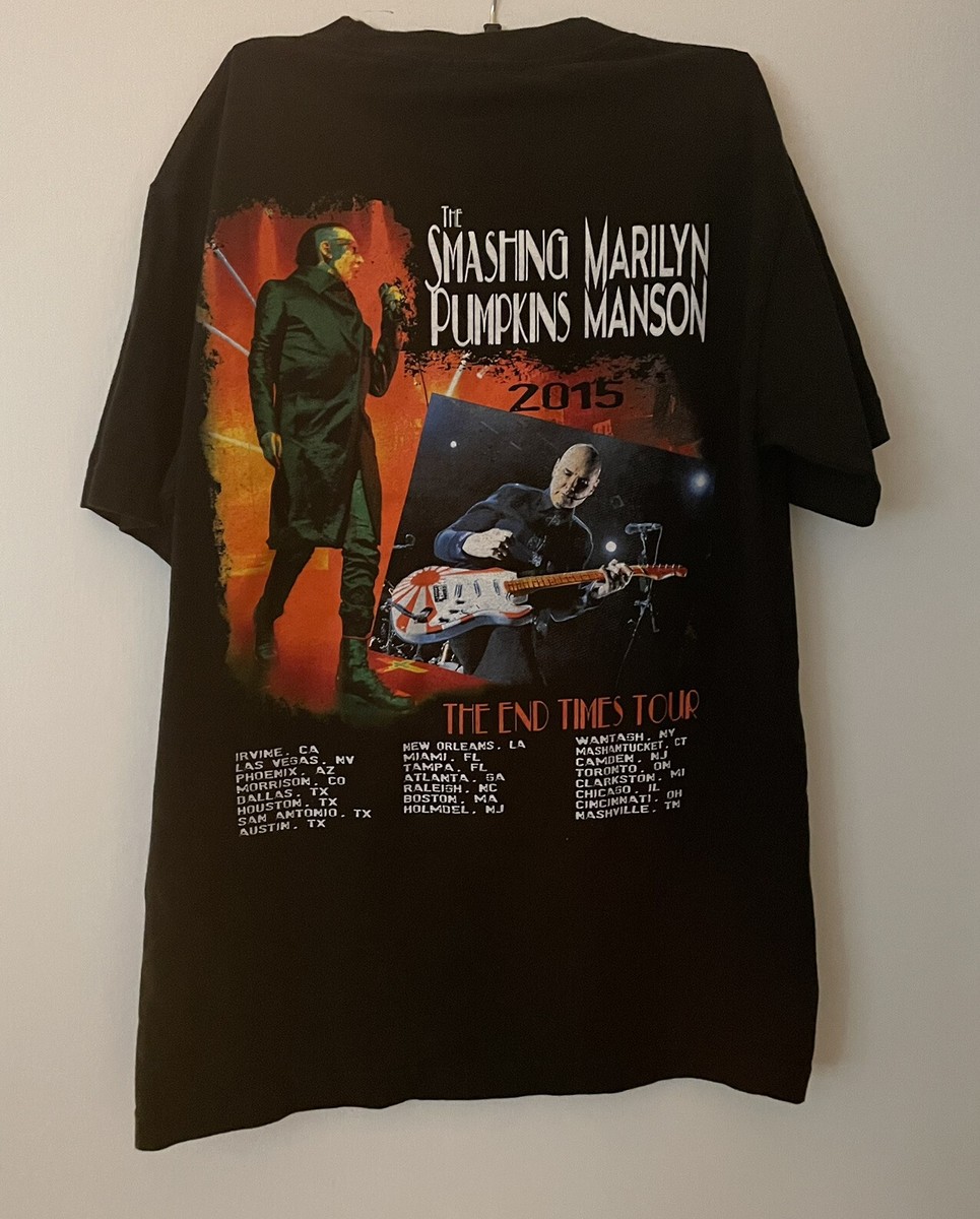 2015 Marilyn Manson X Smashing Pumpkins Shirt End Times Tour Size 
