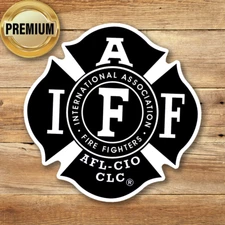 IAFF Firefighters Sticker Decal emblem BLACK logo fireman