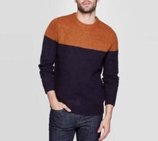 Goodfellow  Co Men's Colorblock Standard Fit Crew Neck Neck Sweater Large