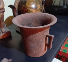 MORTAIO-VASO-ANTICO IN FERRO- COLLEZIONE-ANNI FINE 800 PRIMI 900-VINTAGE