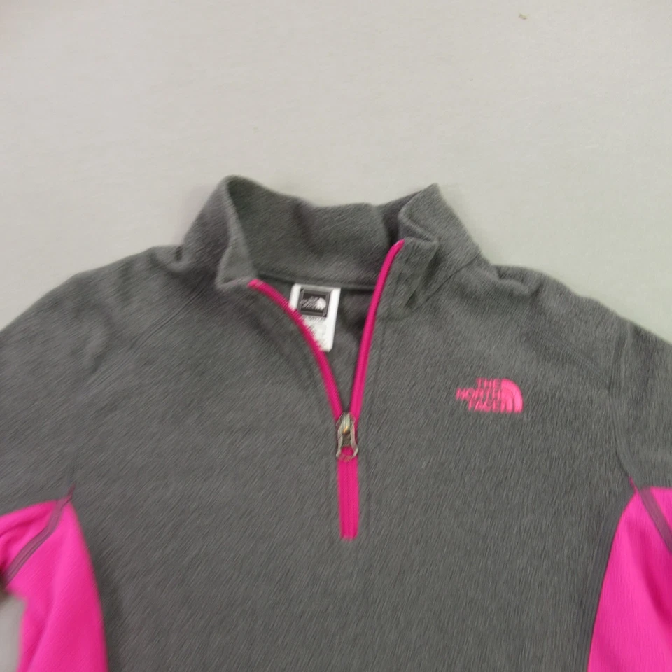 North Face Shirt Girls Large Long Sleeve High Neck Sweater Fleece 1/4 Zip - Image 2 of 4