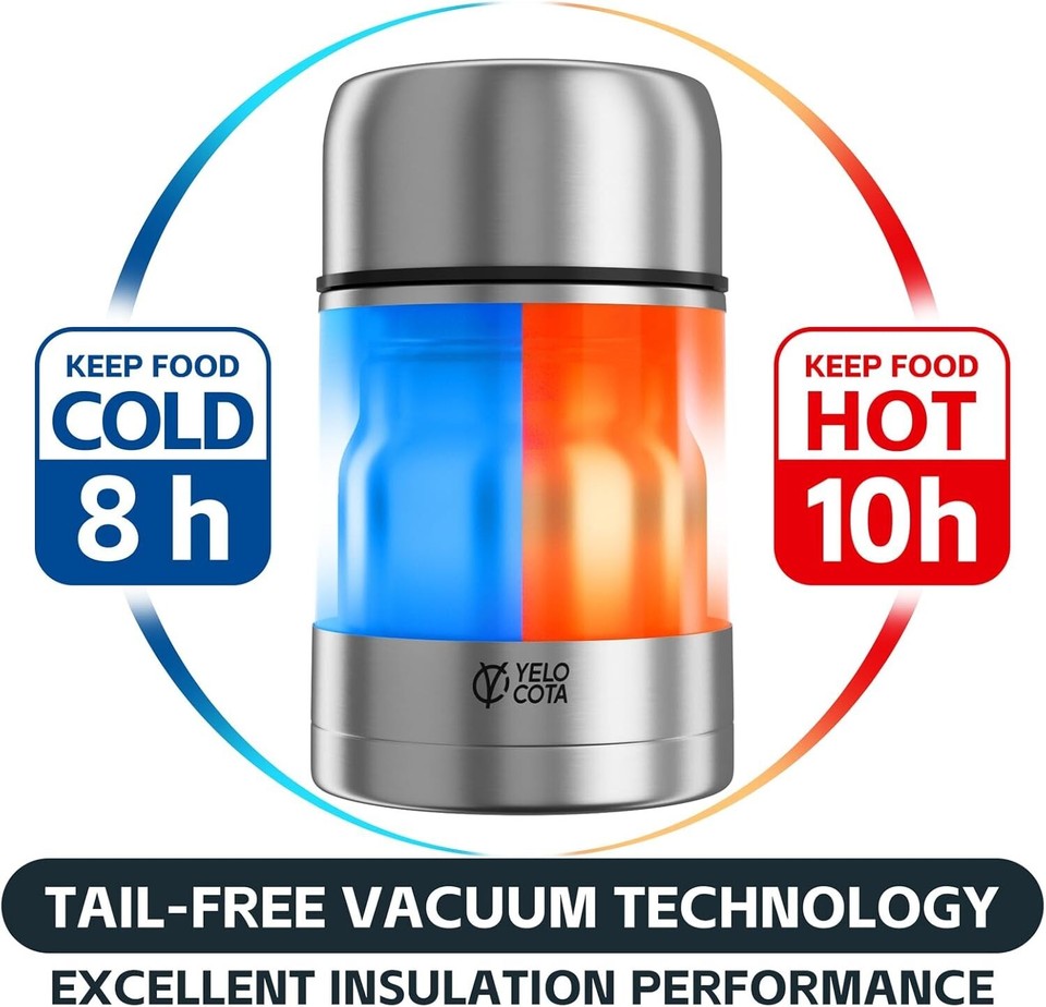 Dreamhigh® Termo para Comida 800 ml, Recipiente Térmico para Comida