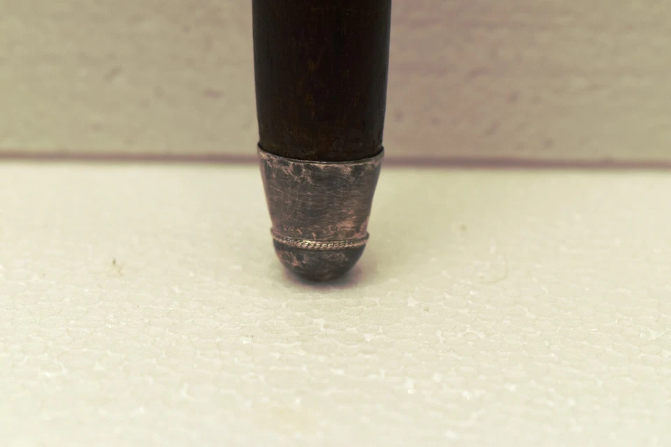 Bastão de caminhada antigo de pau-rosa prata montagens cabochão azul pedra bengala elegante - Imagem 2 de 4