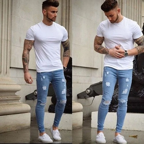 Ankle length pants mens jeans sale