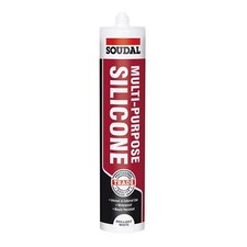 Image of Soudal Silicone Sealant Trade Multi Purpose Construction Acetoxy Fungicide Bulk