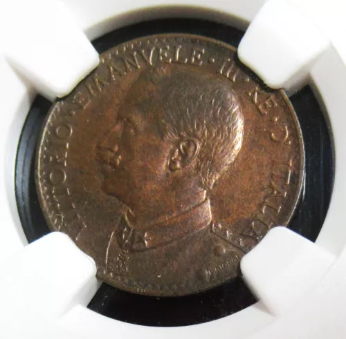 Italian Somaliland:  Vittorio Emanuele III Besa 1909-R MS64 Brown NGC.
