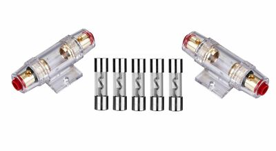 2 IMC Audio 4/8 Gauge AGU Fuse Holder with (5) 30 Amp Fuse for Car Audio