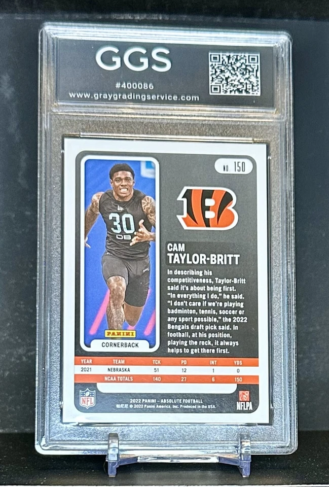 2022 Absolute Orange Mosaic Cam Taylor Britt 44/199 PRISTINE 10 ROOKIE Bengals - Image 2 of 2