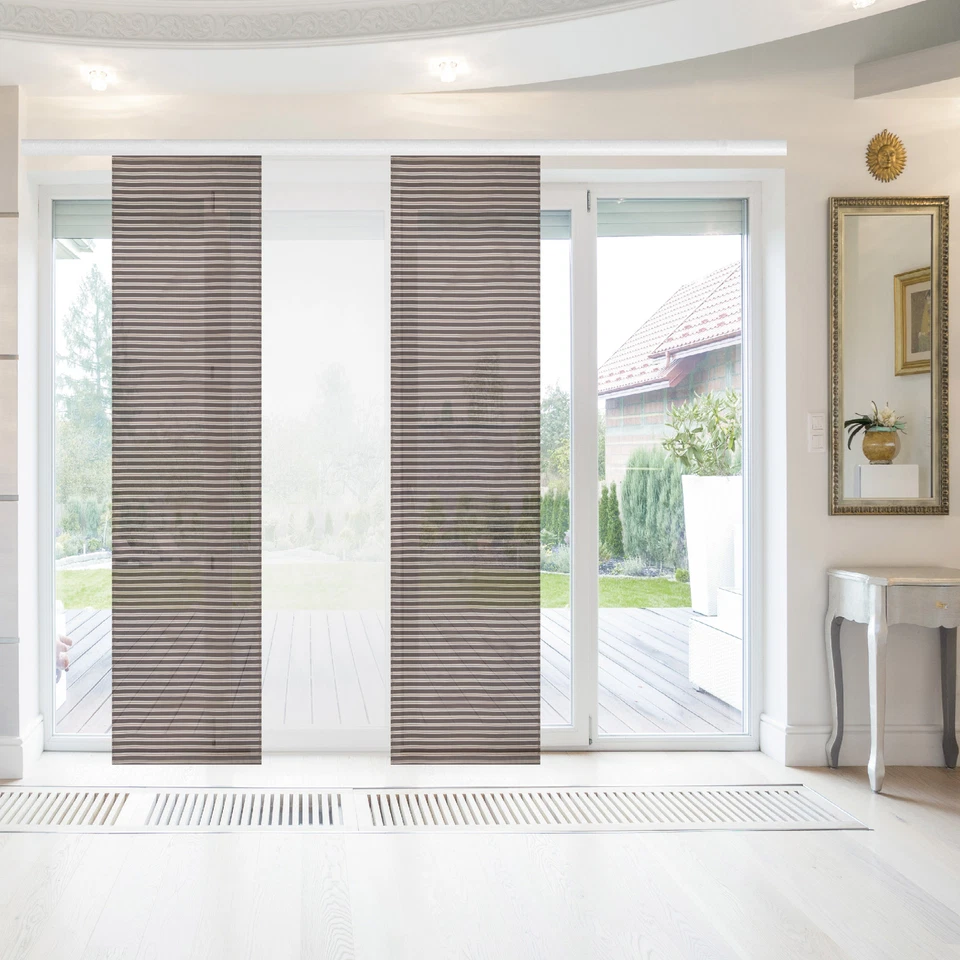 3er Pack Schiebegardine 60x260cm gestreift inkl. Zubehör Flächenvorhang Gardine - Bild 2 von 4