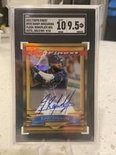 Randy Arozarena 2021 Topps Finest Auto Gold /15 SGC 10 Auto 9.5 Grade POP 1