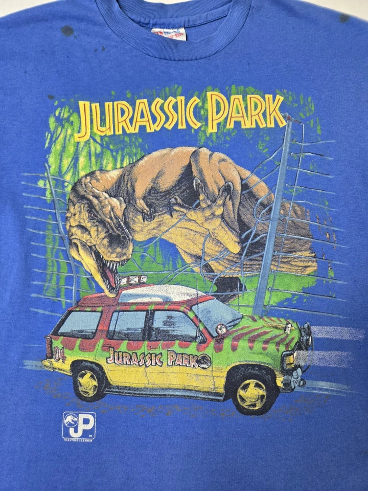 Camiseta Azul Promoción Película Parque Jurásico Vintage Años 90 Niños Jóvenes XL 18-20 Foto 3 de 4