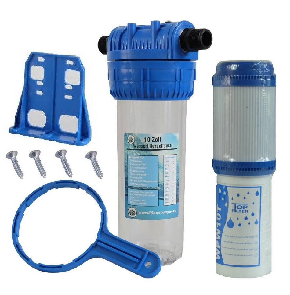 Filtergehäuse SET 10 Zoll Mit 2-in-1 Kombifilter – Gegen Gerüche, Viren, Bakterien & Sedimente | Wasserfilter Für Trinkwasser & Umkehrosmose