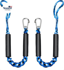 2 PK Bungee Dock Lines for Boats 2FT with 316 Stainless Clip Boat Accessories Ma