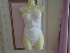 BOOHOO STRAPPY BODY BLOUSE UNDERWIRED POPPER FASTENING WHITE SIZE 10 BNWT
