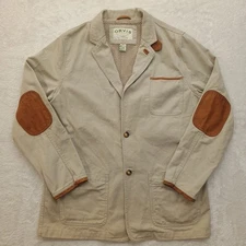 Vintage Orvis Zambezi Jacket Hunting Safari Chore Field Coat Khaki Leather 44T