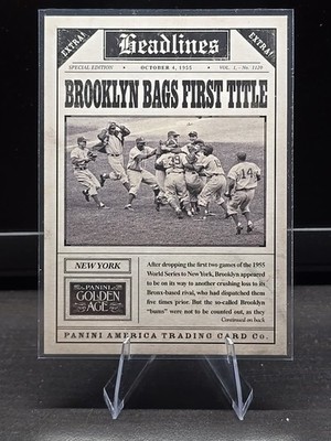 2013 Panini GOLDEN AGE HEADLINES #12 BROOKLYN DODGERS FIRST TITLE Gil Hodges