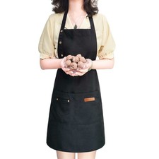 Apron for Men Women with Adjustable Straps and Large Pockets, Canvas Cotton C...