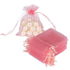 HRX Package Blush Pink Organza Bags 3x4 inch 100pcs, Mesh Gift Bags Jewelry P...