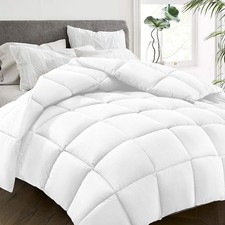 King Size All-Season Bed Comforter White Goose Down Alternative Duvet Insert