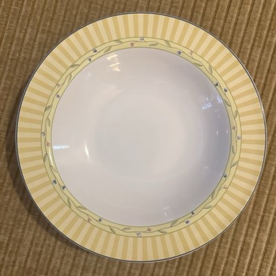Vintage 90s Studio Nova Floral Trellis Salad Bowls 8 1/8 x 1 5/8 Wide Rimmed