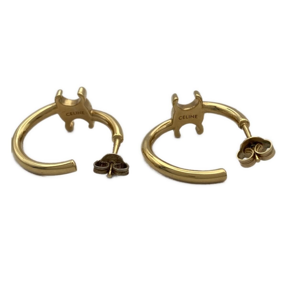 【CELINE】ASYMMETRIC HOOPS●460RD6BRA35OR Auth CELINE Trionf Asymmetric hoop 460RD6BRA.35OR Gold Brass