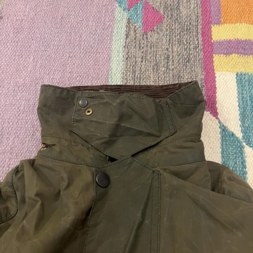 Barbour Beaufort 38 AS IS Waxed Cotton Jacket Khaki Olive England A150 Canvas image 8