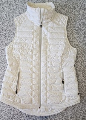 Tommy Hilfiger Sport Women's White Quilted Duck Down Vest Pockets Size M