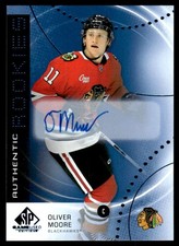 Oliver Moore 2025-26 Game Used Blue - Authentic Rookies #AR-OM RC Rookie Auto Bl