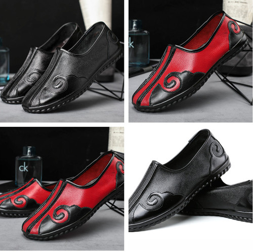 New Chinese Style Men's Casual Shoes Faux Leather Kung Fu Tai Chi Soft Footwear