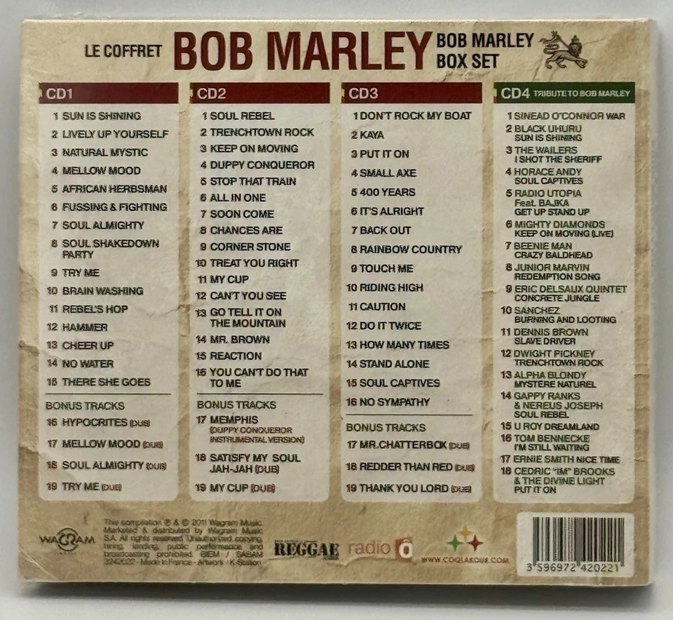 Bob Marley Le Coffret Box Set 4 CD Digipak 2011 Import Brand New Factory Sealed - Image 2 of 4