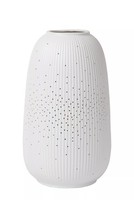Tischleuchte Porzellan Weiß Wohnzimmer Schlafzimmer 24,1 Cm E14 Lampe Nachttisch