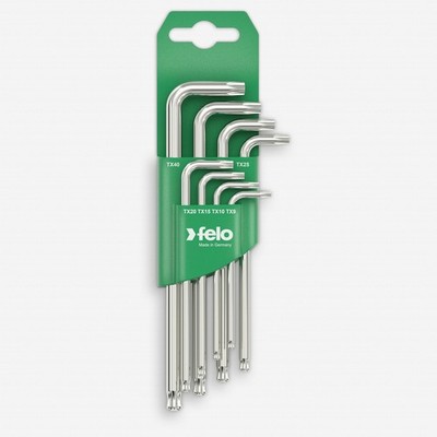 Felo Ball End Torx L-Key Set, T9 - T40, 8 Pieces