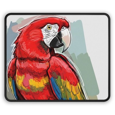 Cute Red Parrot Sketch Gaming Mouse Pad