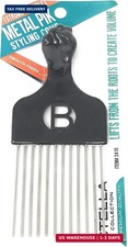 Magic Black Standard Metal Afro Hair Pick with Fist Unbreakable Pocket Comb
