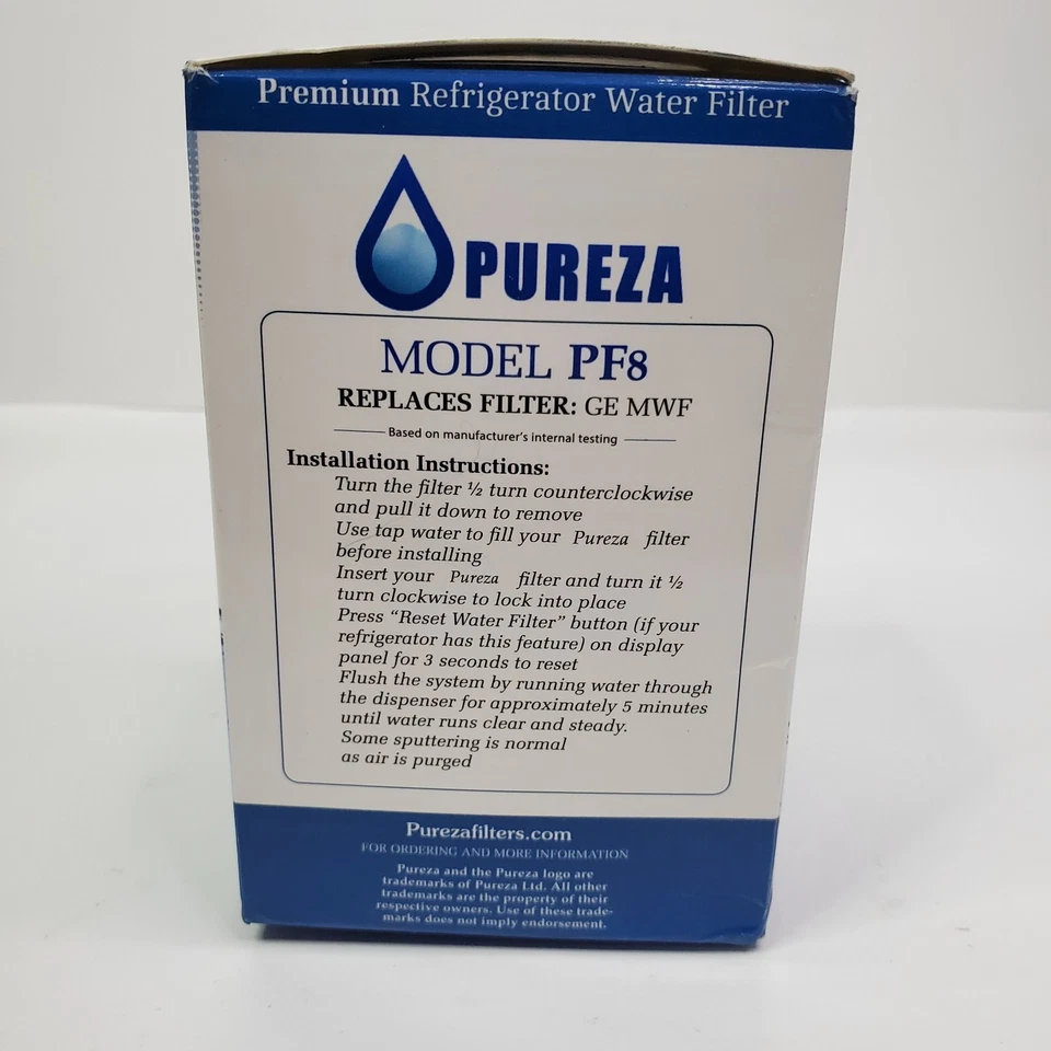 Pureza, Filtro de agua para refrigerador premium PF 8, reemplaza GE MWF Foto 2 de 4