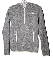 Sudadera con Capucha North Face XS Gris Suéter Polar 1/2 Cremallera Bolsillo Canguro