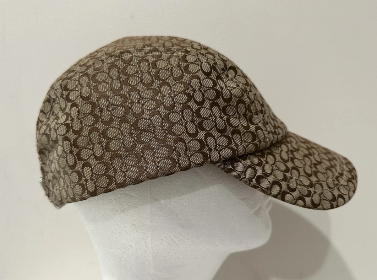 Coach Signature Cap Adjustable Buckle Strap Size Small Brown/Khaki Amazon.co.jp: Coach CB699 Cotton Leather Signature Brim Hat  main image 3