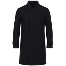 Image of Ted Baker Radford Wool Long Sleeve Mens Black Coat 273374_BLACK